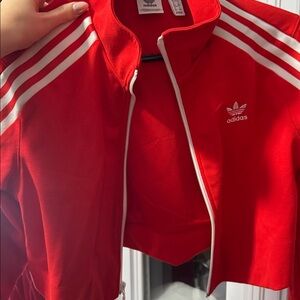 Red Adidas Cropped Jacket
